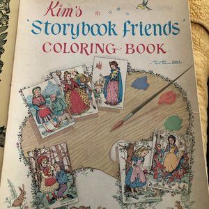 Kim’s Storybook Friends Coloring book Ellen Nelson Characters Folklore Vtg